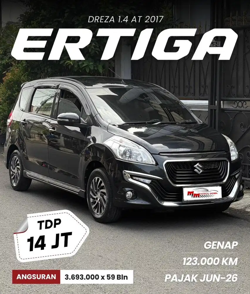 BEBAS TABRAK & BANJIR | Suzuki Ertiga Dreza 1.4 AT 2017 Hitam