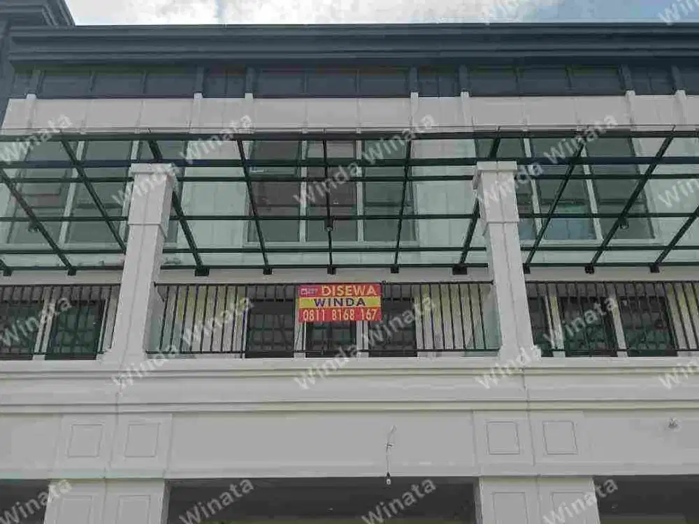 disewakan ruko The Hudson hadap jalan di gading serpong 3lantai dengan 2 muka depan dan belakang