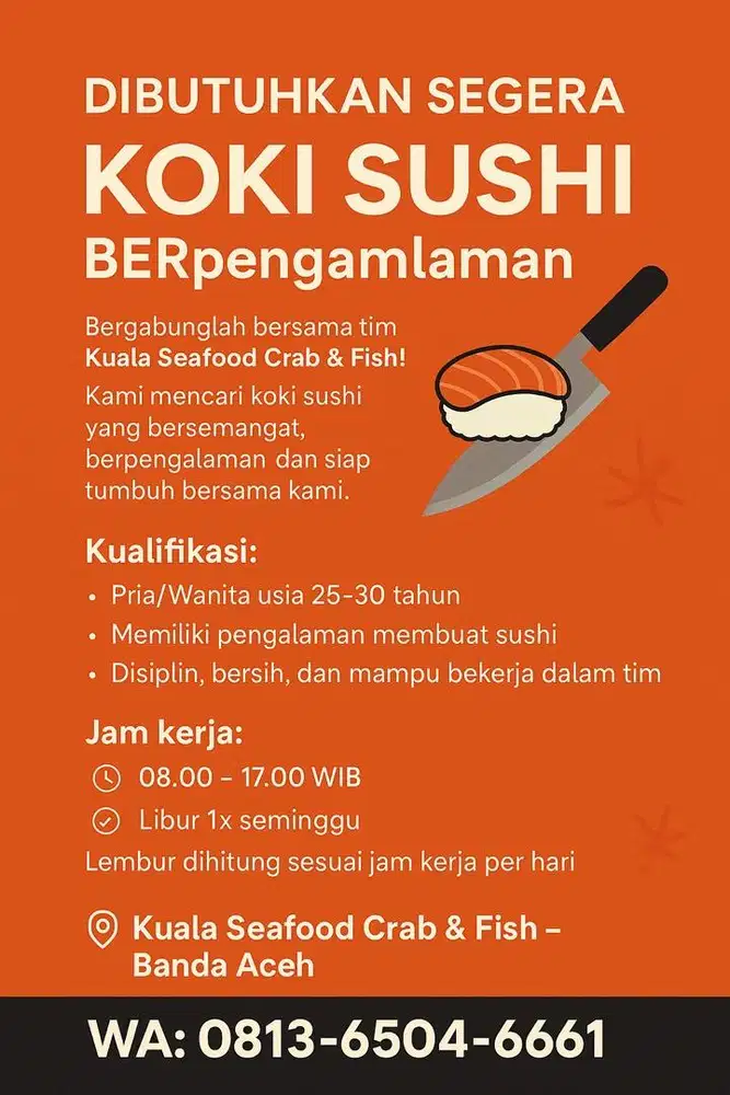 Di butuhkan koki
