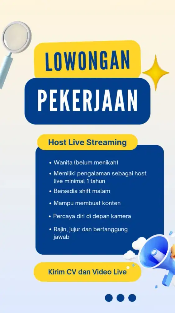 DIBUTUHKAN HOST LIVE SECEPATNYA