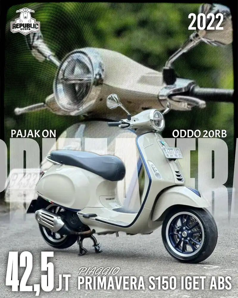 PIAGGIO VESPA PRIMAVERA S150 IGET ABS LED TH 2022 WARNA BEIGE SABBIA P