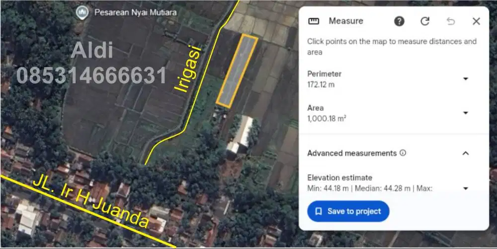 Dijual Tanah Sawah Strategis di Mranti, Purworejo, Jawa Tengah 1000m2