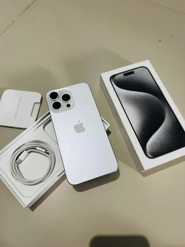 iphone 15 pro max 256 silver fulset original