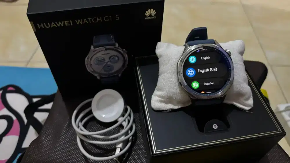 Huawei Watch GT 5 46mm warna biru fullset