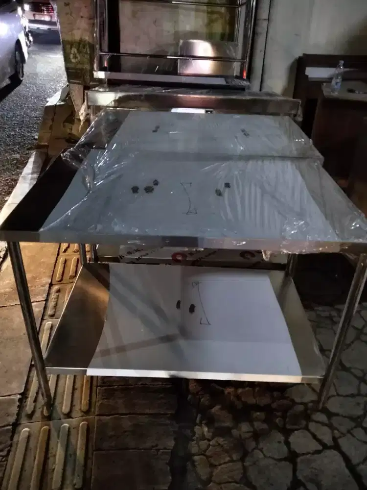 Meja 2 susun stainless / working table stainless