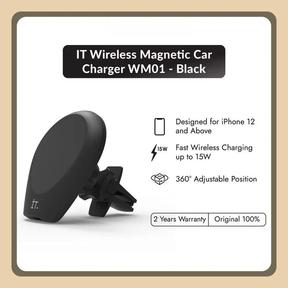 IT Wireless Magnetic Car Charger WM01 - Black