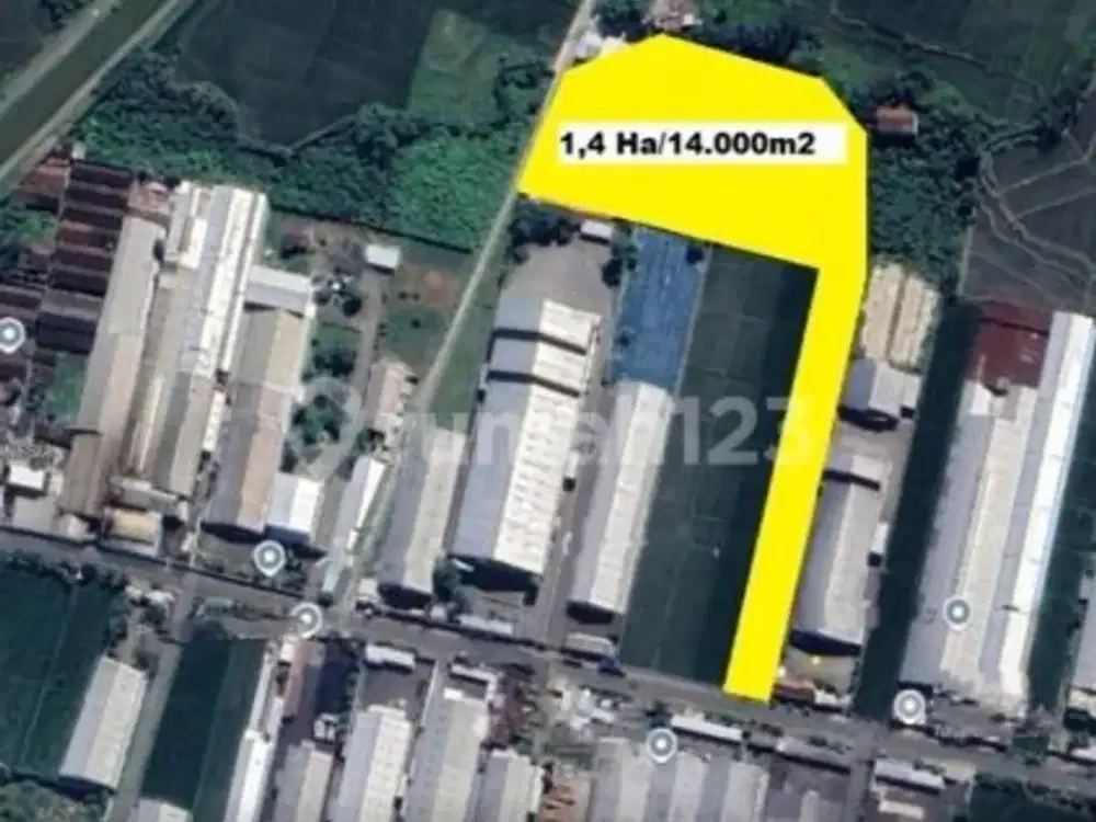 Dijual Lahan Zona Merah Industri Lokasi Jaten, Karanganyar Luas1,4 Ha