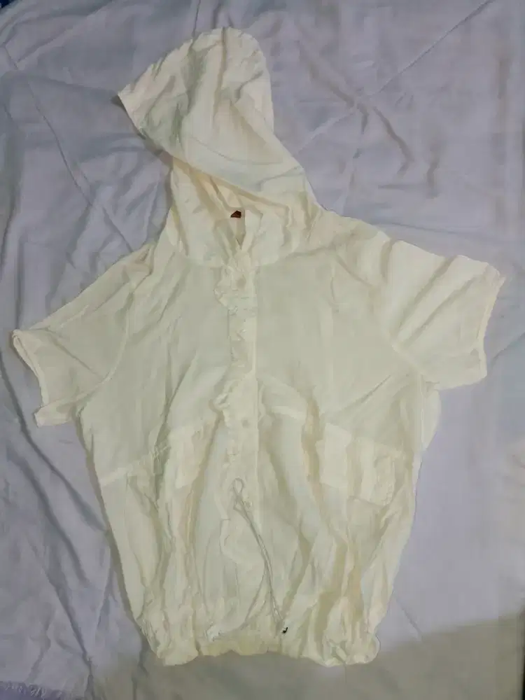 Hoodie Wanita Lengan Pendek Casual Ringan