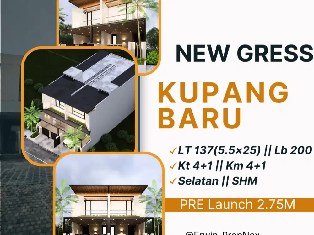 NEW GRESS HIGH SPEC RUMAH KUPANG BARU DKT DARMO SUKOMANUNGGAL