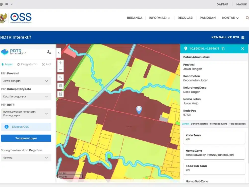 Dijual Lahan Zona Industri Jaten,Karanganyar Luas 3326m2
