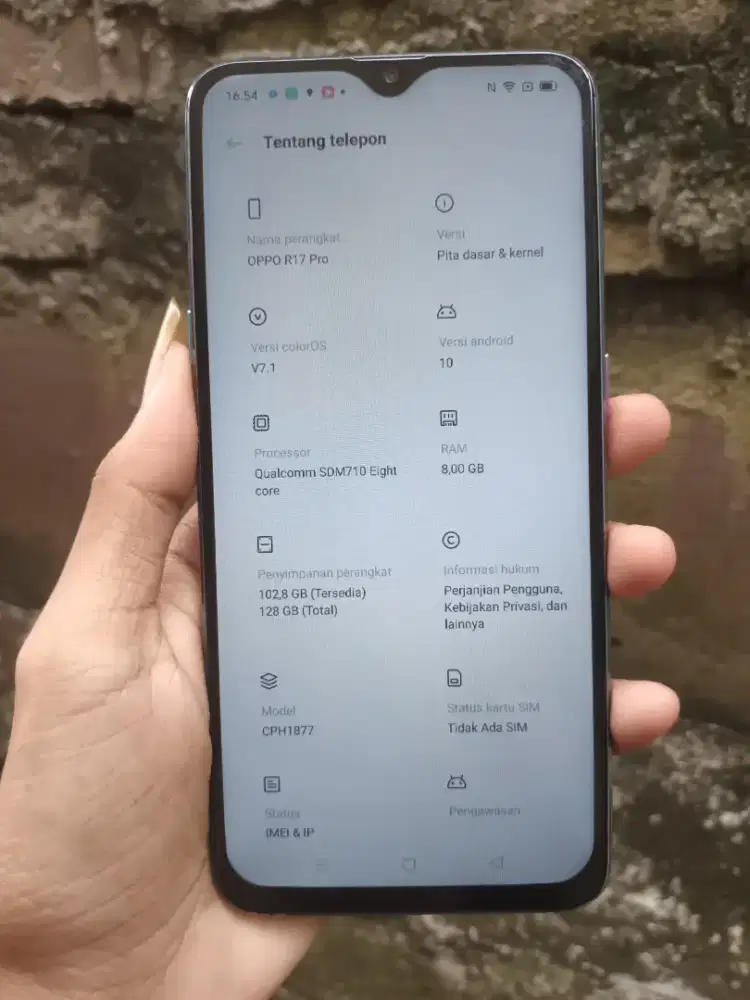 Oppor17 pro Nfc 8/128 hp casan tipe c