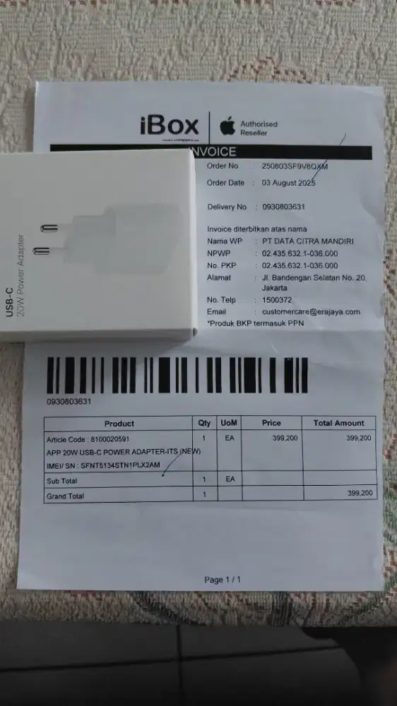 Adapter Iphone Ori Ibox