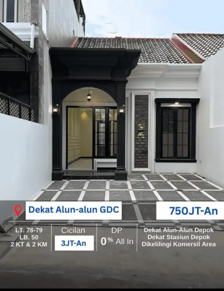 Dijual rumah classic modern 750jt an Jatymulia Cilodong Depok