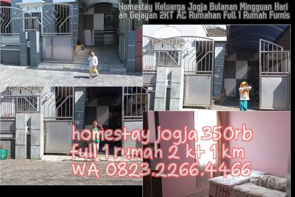 Homestay Keluarga Jogja Bulanan Mingguan Harian Gejayan 2KT AC Rumahan