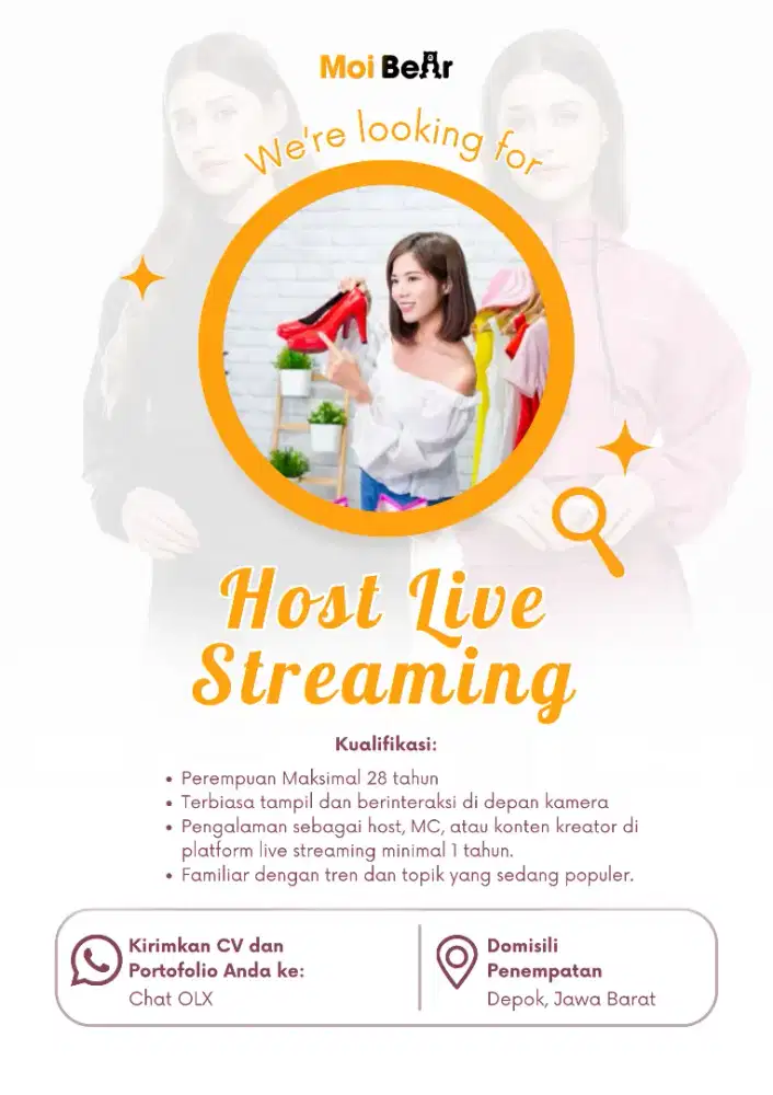 We're Hiring Host Live & Content Creator