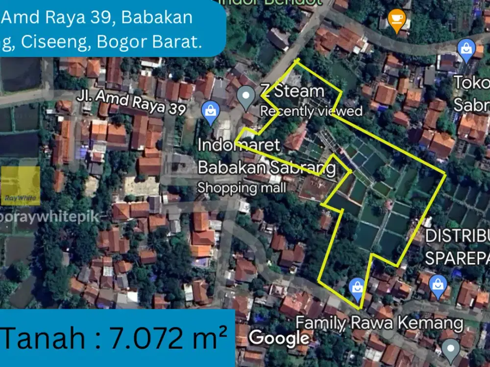 Dijual Sebidang tanah di Parung, Ciseeng, Bogor Barat
