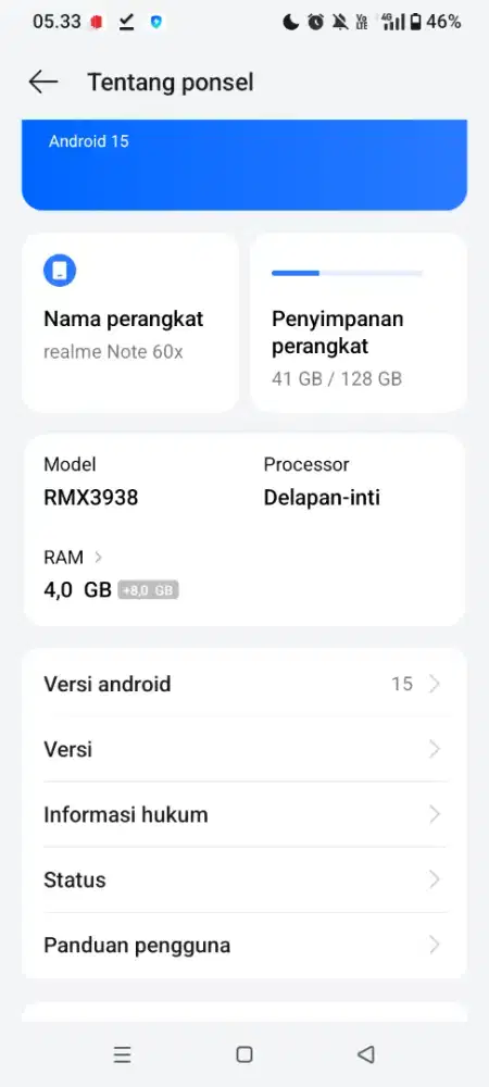 Realme NOTE 60X, TT NYARI KEMBALIAN