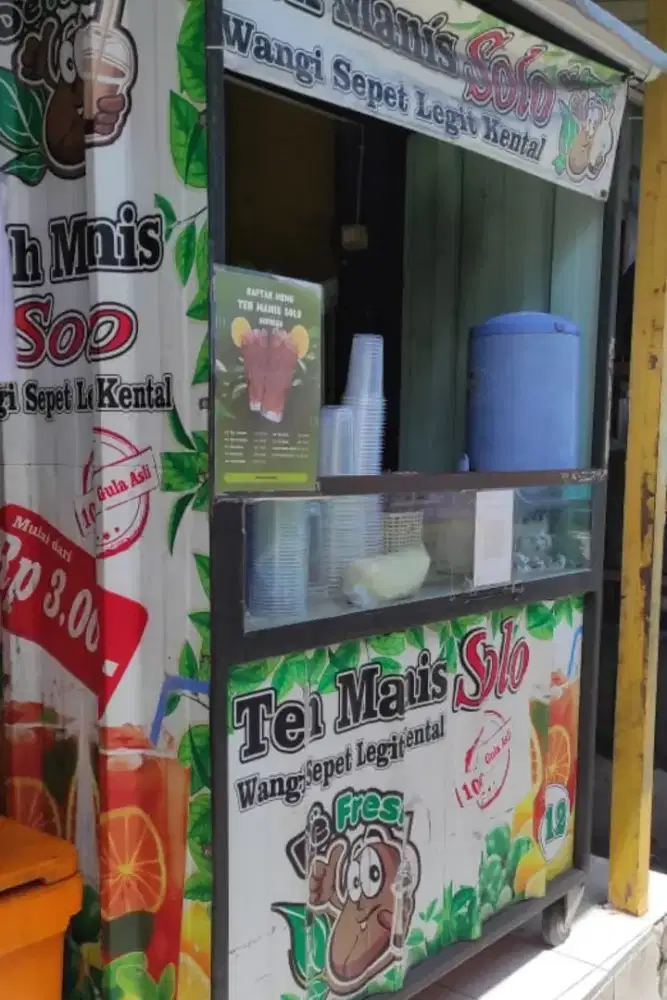 Jual Gerobak Teh Solo Lengkap langsung jualan