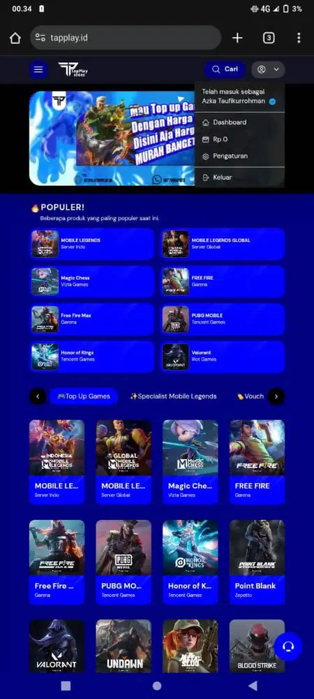 Freelance jualan diamond game