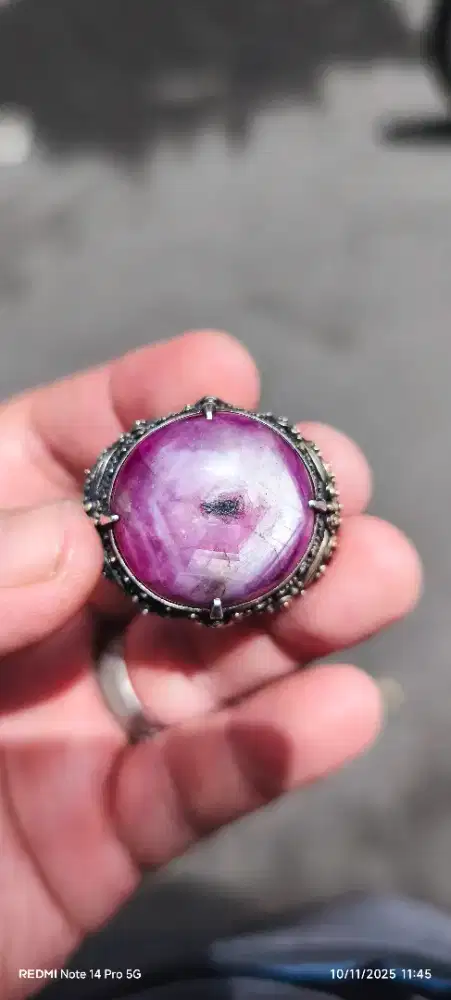 Batu Rubby big size ikat perak