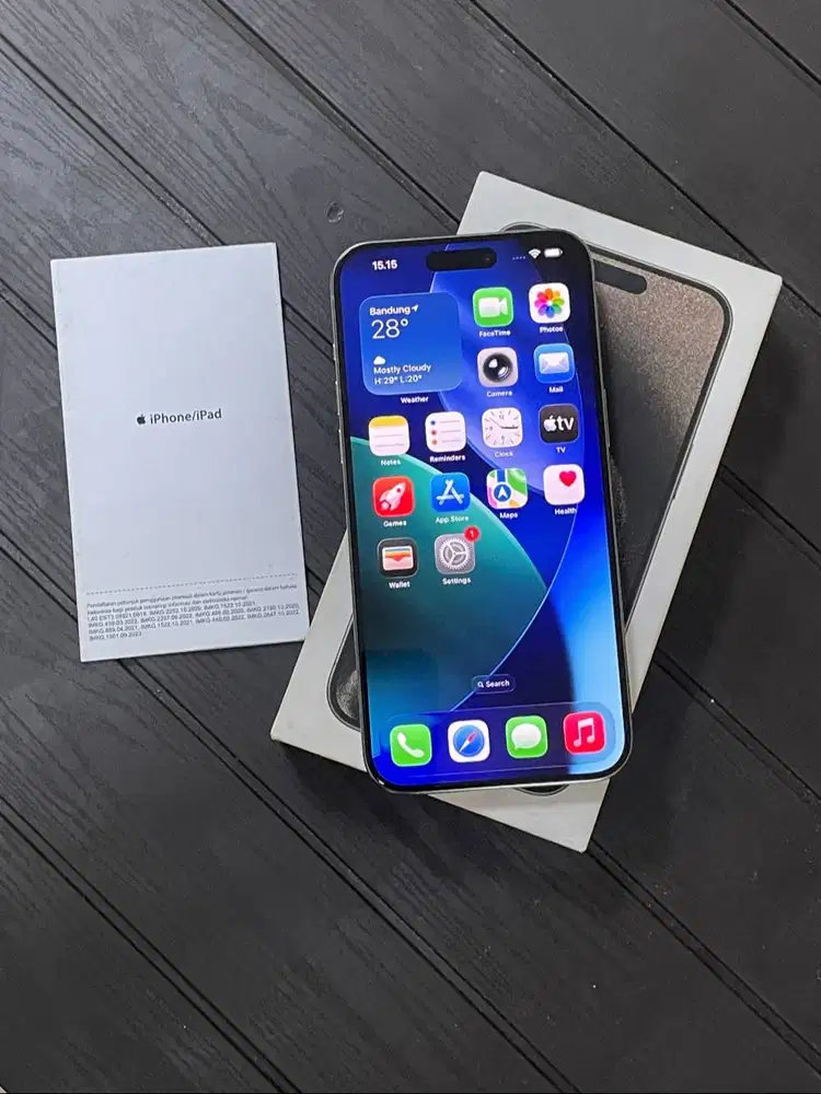 iPhone 15 Pro Max 256gb Natural Titanium iBox PA/A Fullset Ori