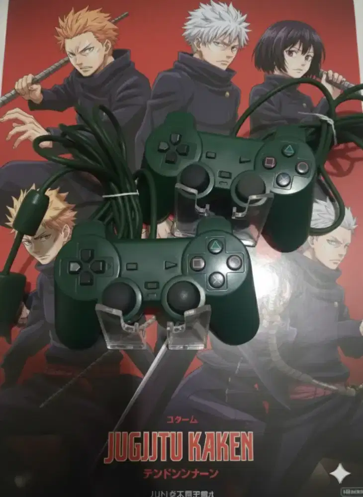 Stick PS2 Original Hijau Lumut OP Kondisi Bagus Murah