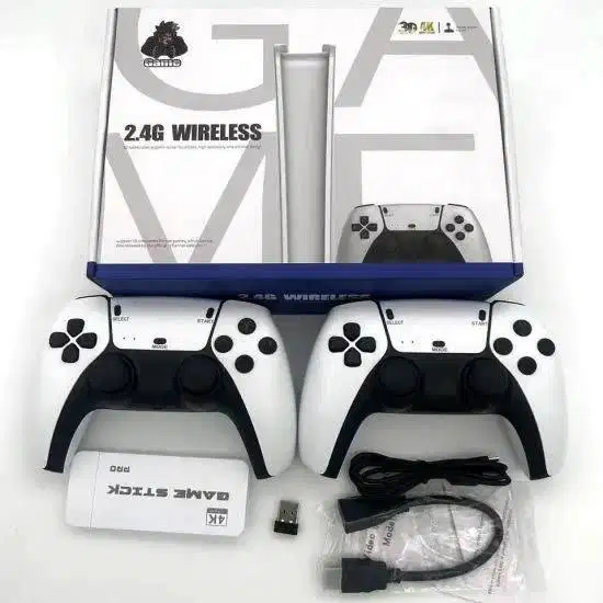 Game Stick 4k Emulator + Stick Wireless+ 20.456 Game PlayStation dll..