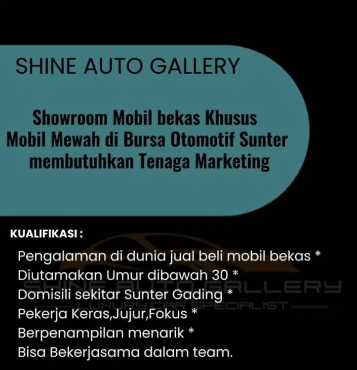 lowongan kerja marketing