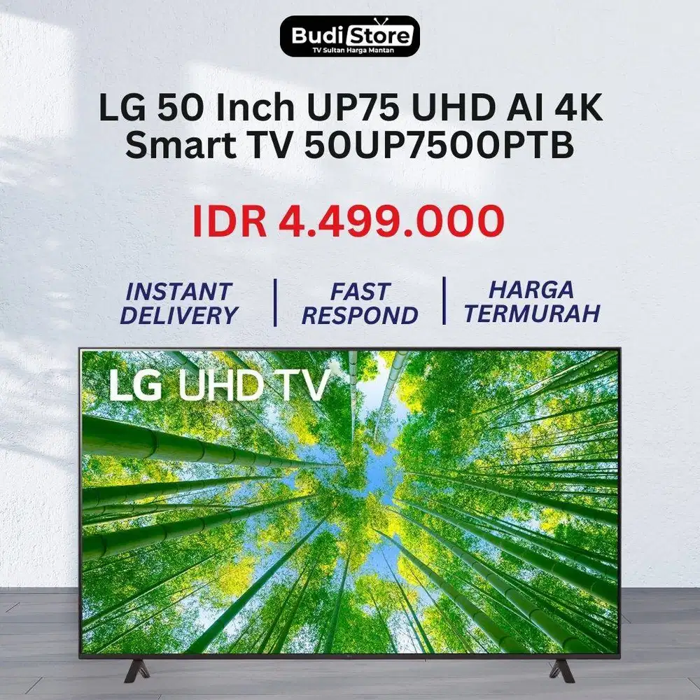 LG 50 Inch UP75 UHD AI 4K Smart TV 50UP7500PTB