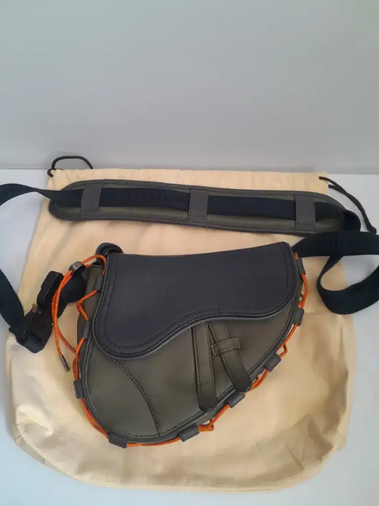 Watsbag Christian Dior × Sacai Green Navy & Nylon Leather Original