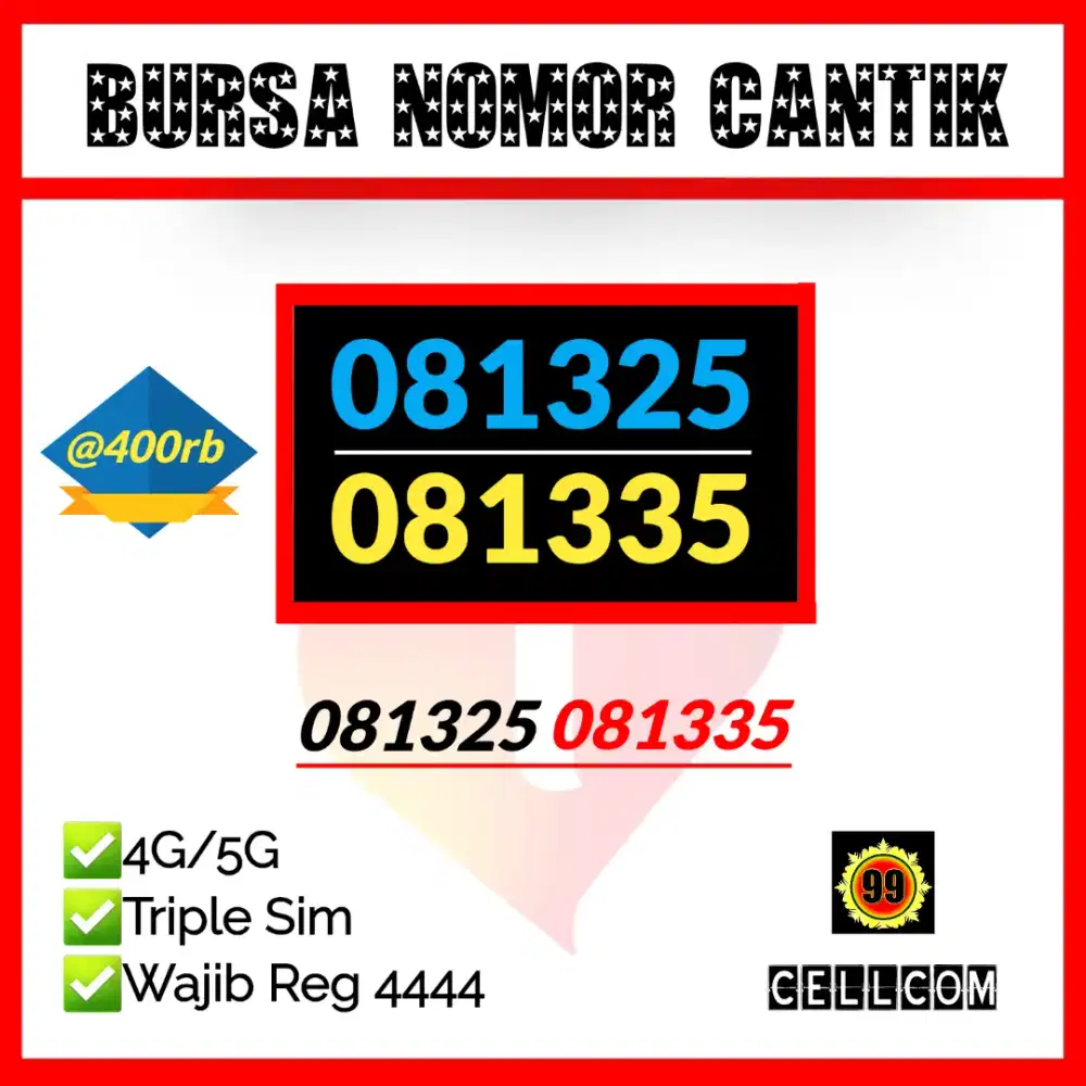 Kartu Perdana Cantik Telkomsel Reguler 4G/5G