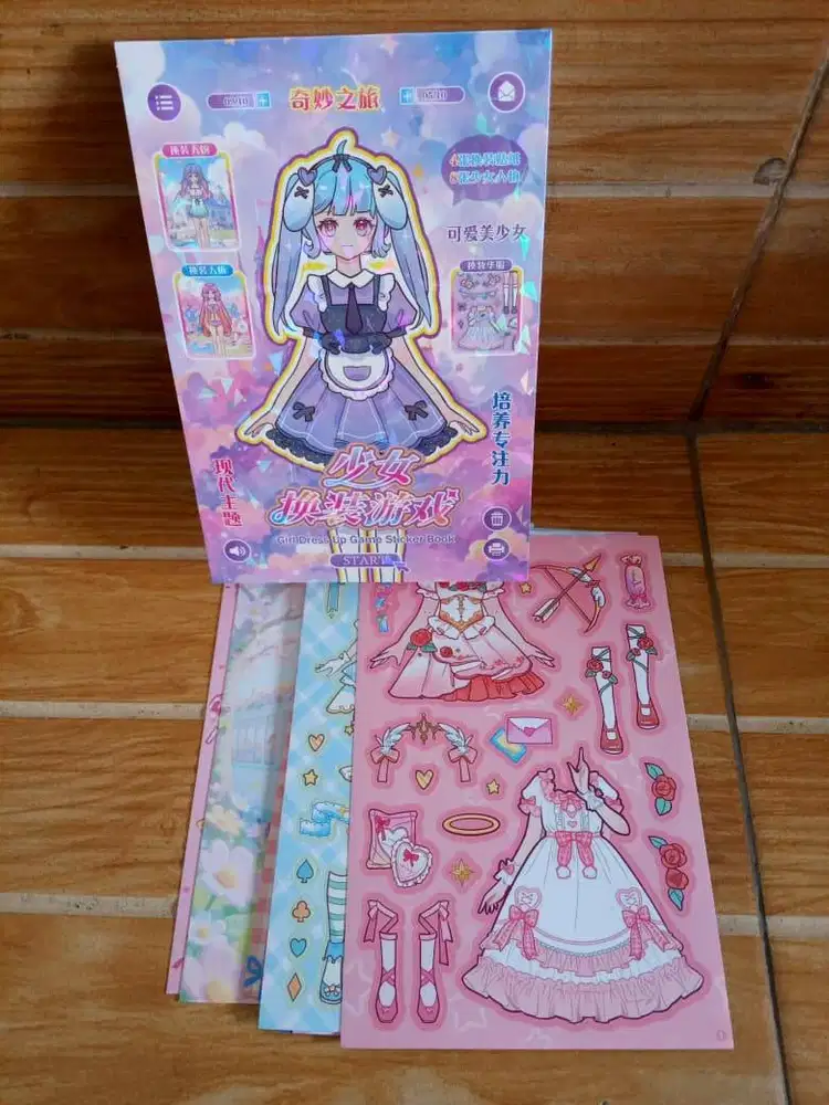 mainan anak buku sticker baju gold