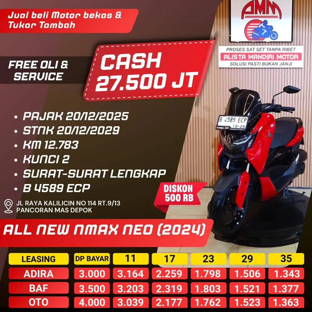 ALL NEW NMAX NEO 2024 PAJAK HIDUP KM LOW LIKE NEW CC 0% KREDIVO TOKPED