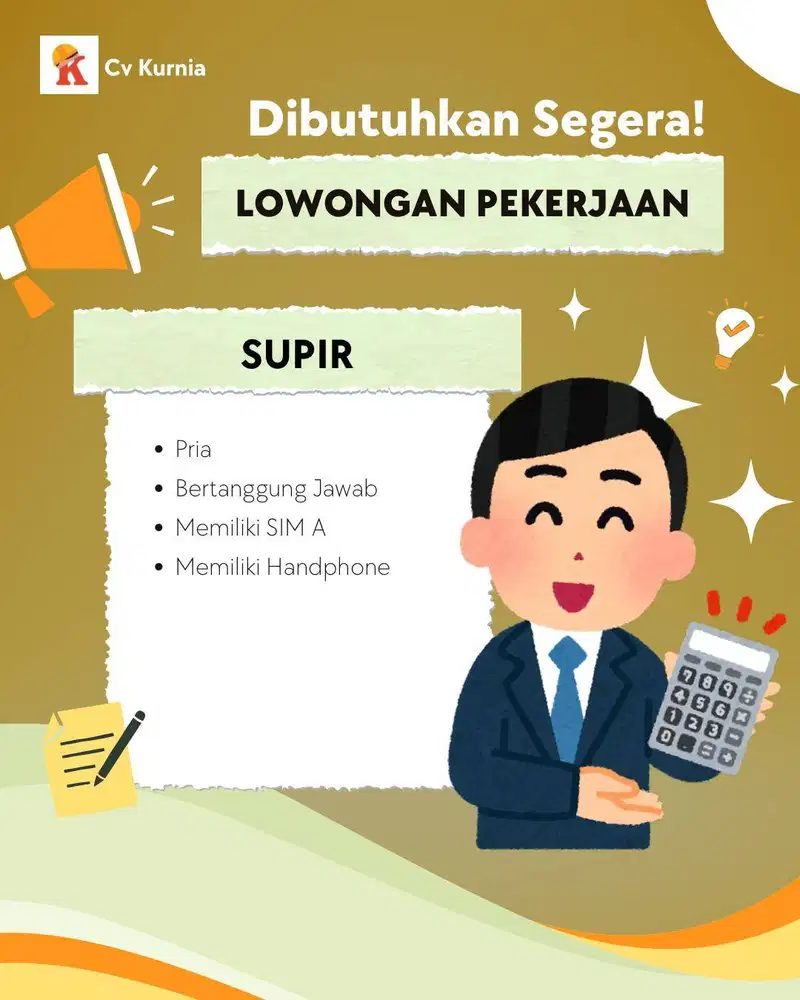 Lowongan Kerja Sebagai Supir Perusahaan