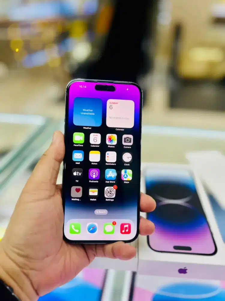 iPhone 14 Pro Max 512GB Purple Fullset lengkap ex Garansi iBox BH 86%