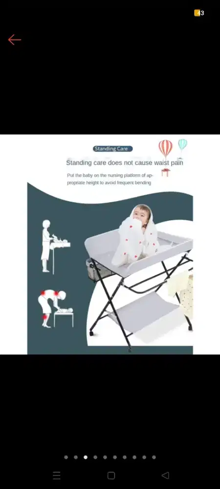 Meja tempat ganti popok bayi