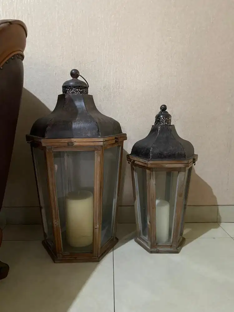 Pajangan Lentera vintage Kayu - bekas