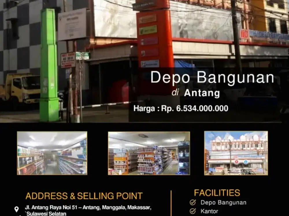 Dijual Depo Bangunan Dijual di Antang Makassar
