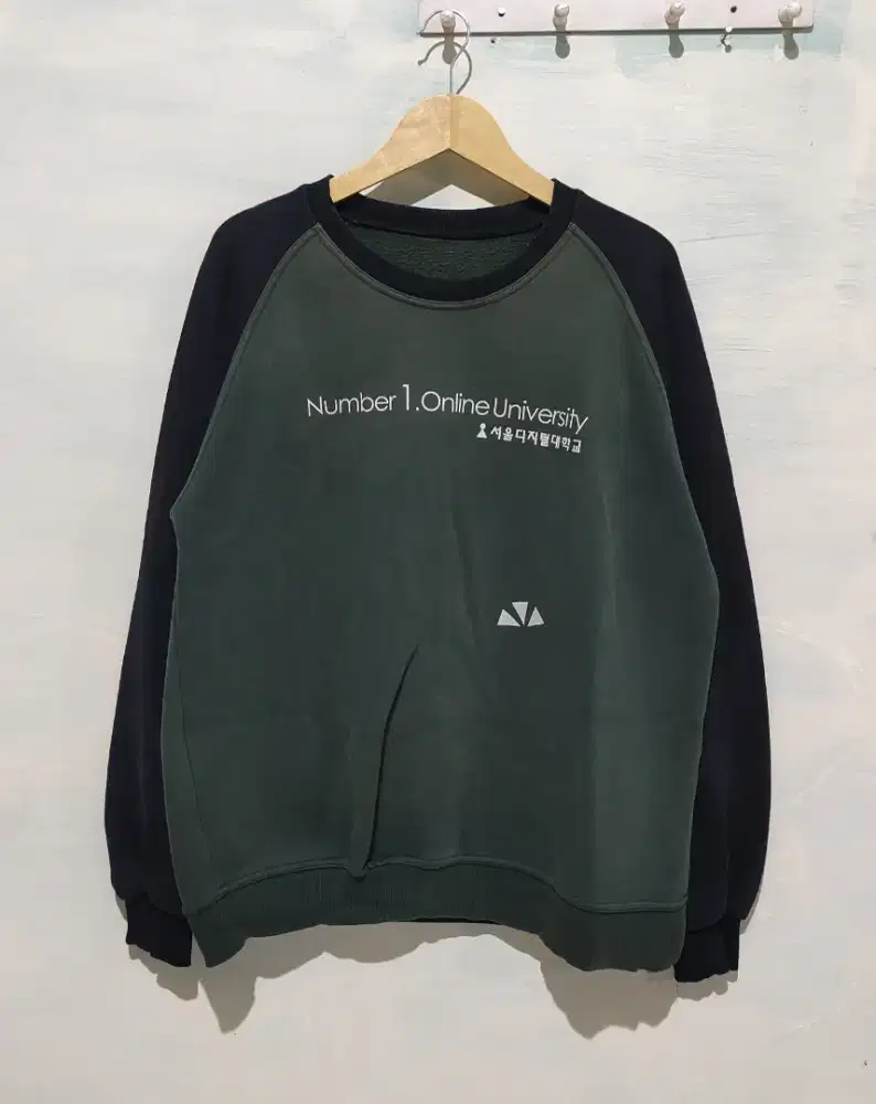 Crewneck Sweater SDU Olive Hitam Size L fit XL CN Non Hoodie