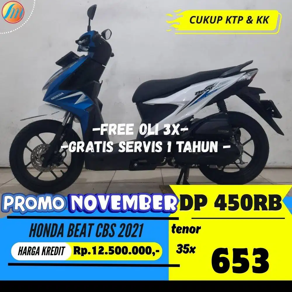 DP PROMO 450RIBU ANGSURAN RINGAN HONDA BEAT CBS 2021 PAJAK PANJANG