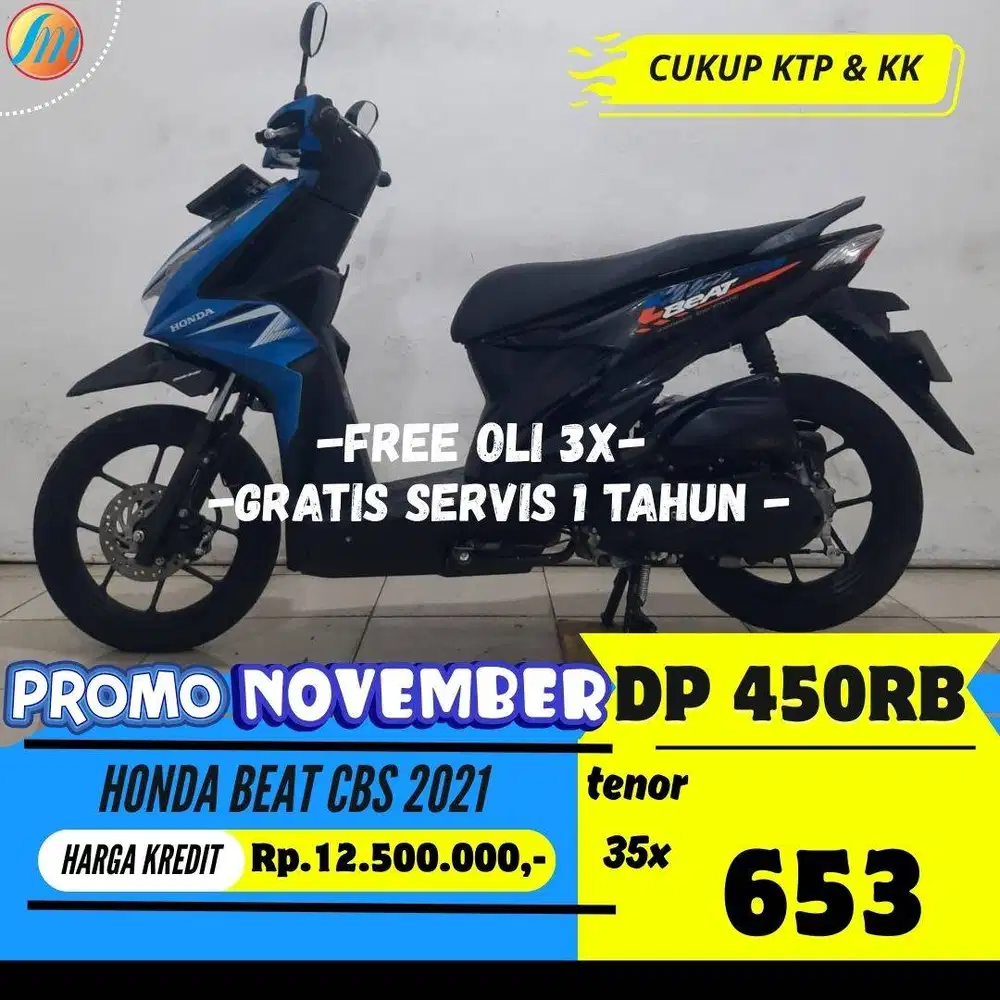 HONDA BEAT CBS 2021 DP 450RIBU ANGSURAN RINGAN PAJAK PANJANG