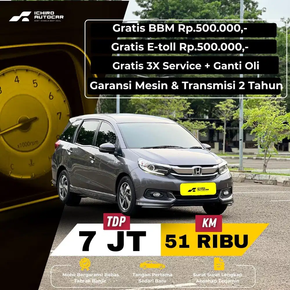 MOBILIO E CVT 2021 KM 51RB PAJAK 11-26 PLAT B GANJIL