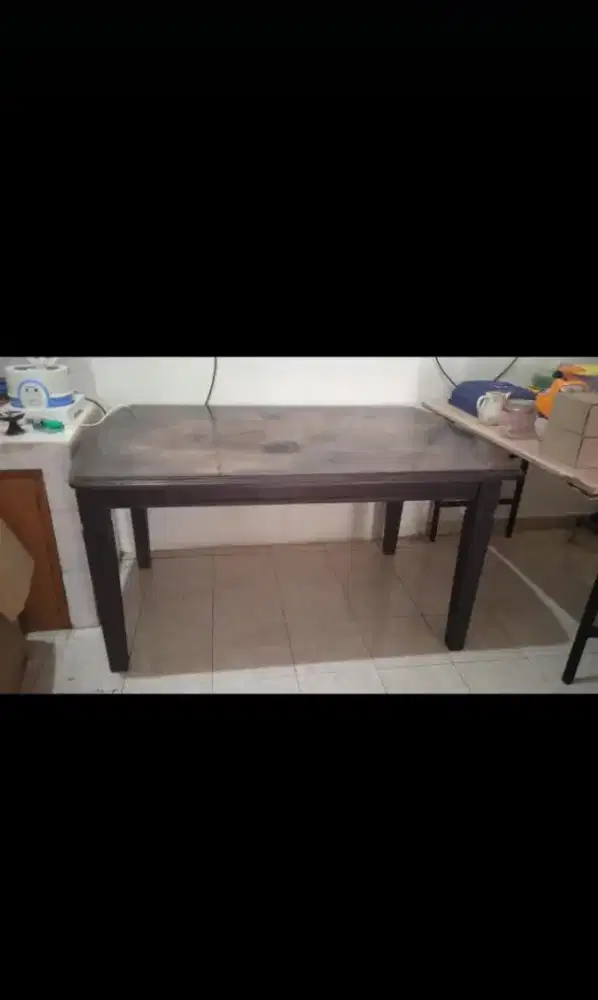 Meja dan lemari pakaian bahan kayu jati asli