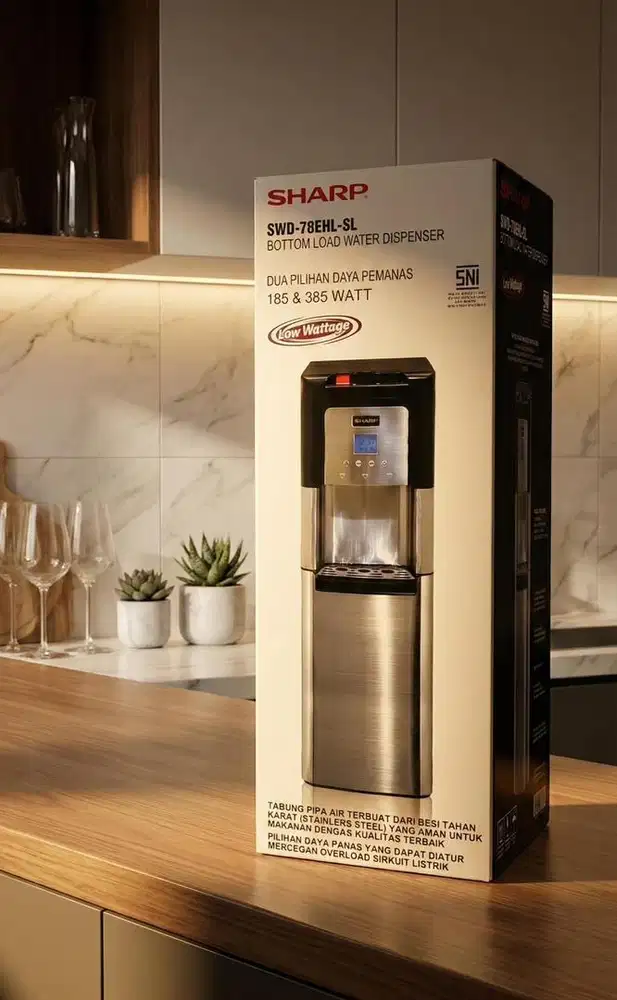 Water Dispenser SHARP SWD-78EHL-SL Stainless Steel Galon Bawah