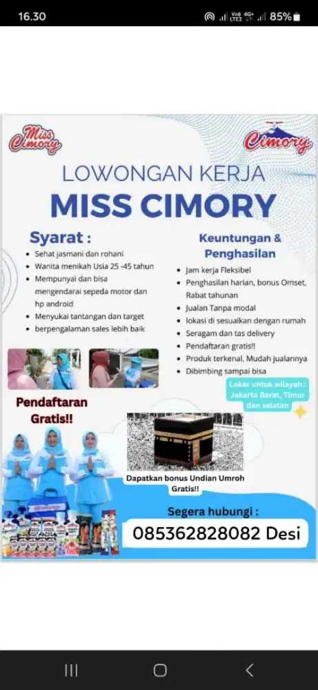 Cimory Buka Loker khusus Ibu Rumah Tangga