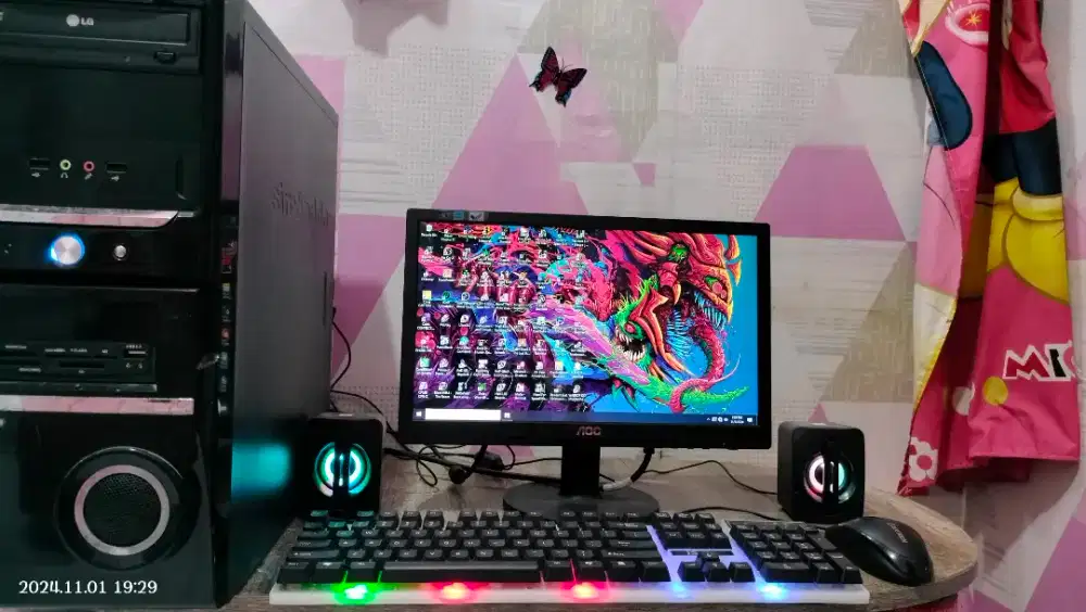 PC GAMING DESIGN + LCD 16 + RAM 8 GB + HD 500 GB + GAMES FILM APP