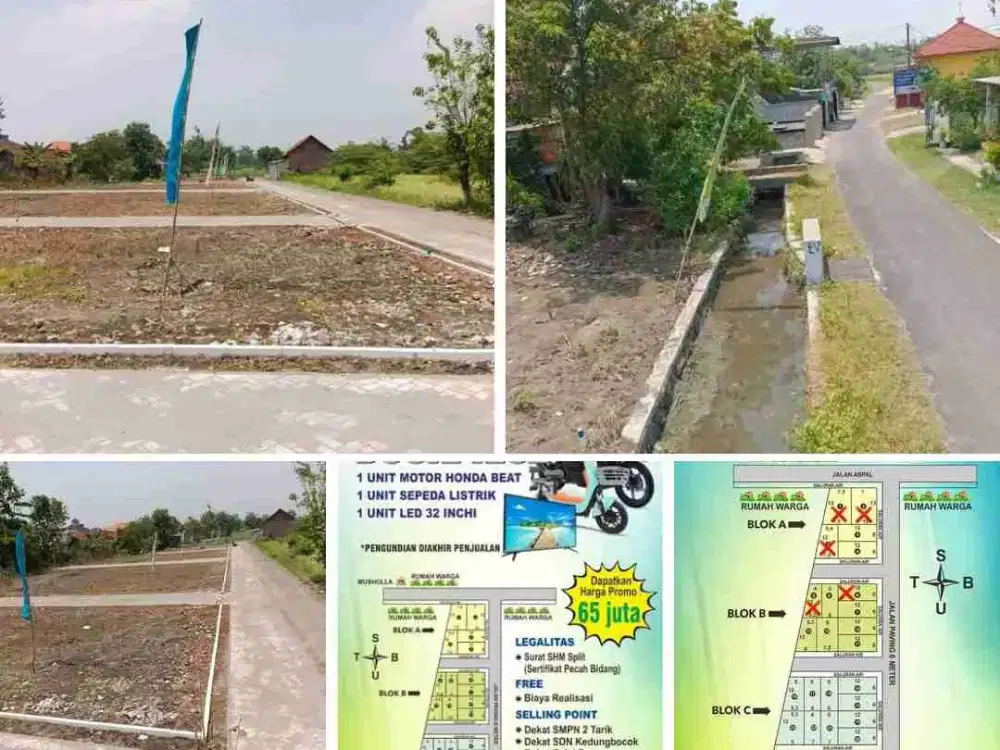 Tanah pekarangan siap bangun Krian Bisa kredit DP 20 jt