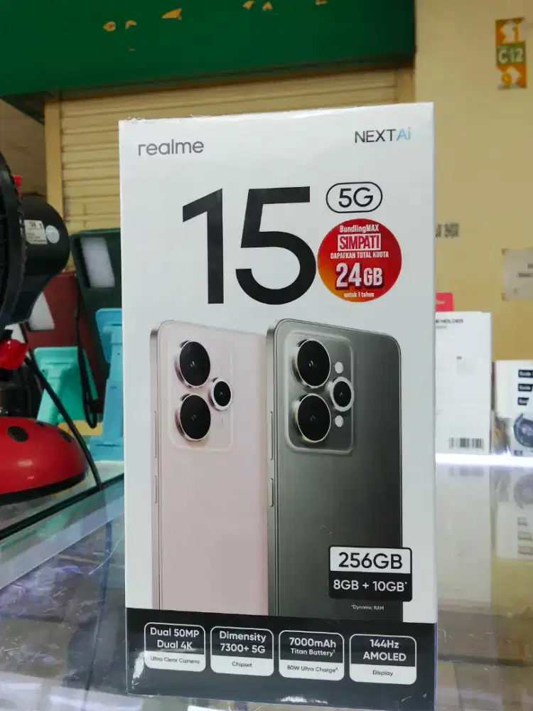 Realme 15 5G 12/256gb slik pink GARANSI RESMI 1 tahun