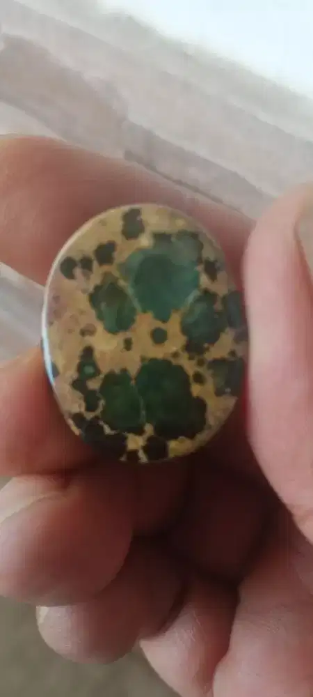 Batu pirus Persia deep green loose stone