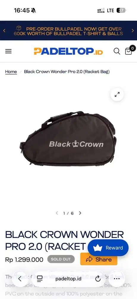 TAS PADEL BLACK CROWN WONDER PRO 2.0